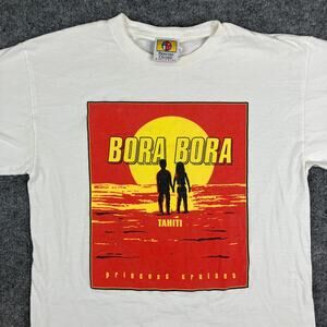 Princess Cruises T-Shirt Mens Large White Bora Bora Tahiti Graphic Travel Tee